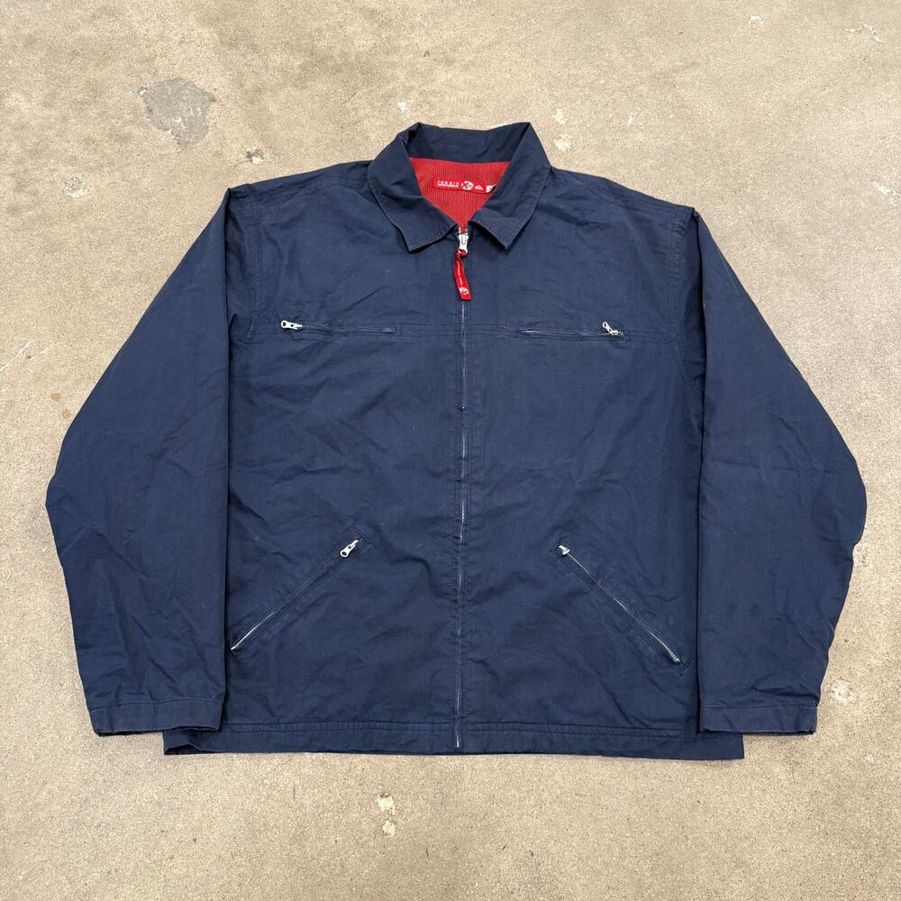 Vintage Y2K Quiksilver Remain Anonymous Full Zip Harrington Navy Jacket Large